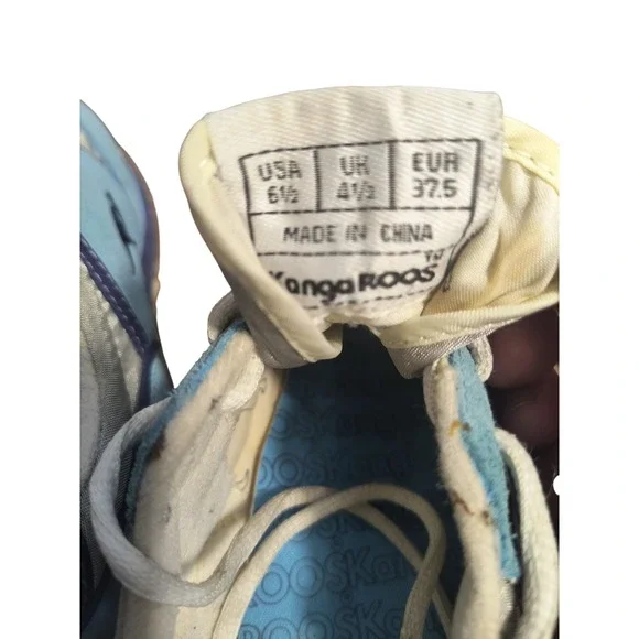 KangaROOS Vintage 1996 Blue Suede‎ Leather Sneakers Women's 6.5M Zip Pocket!!